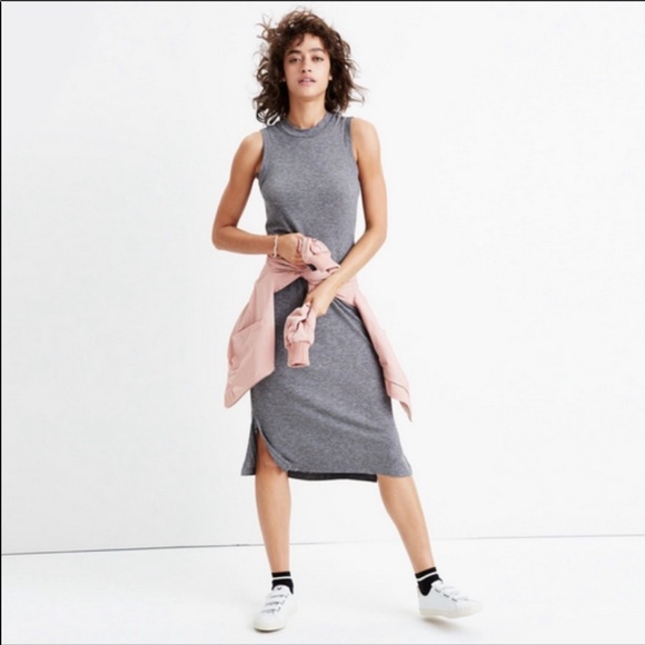 Madewell Dresses & Skirts - MADEWELL Ribbed Midi Mock Neck Sleeveless Dress S